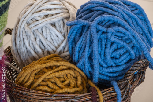 Balls of wool in various colors