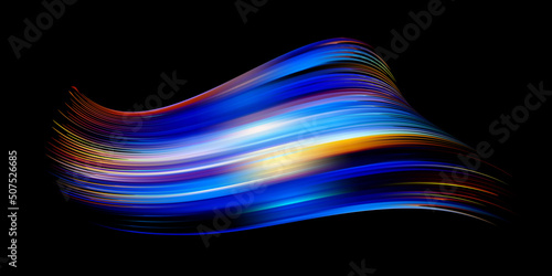 3D Colorful abstract twisted fluide shape flow. Trendy liquid design.
