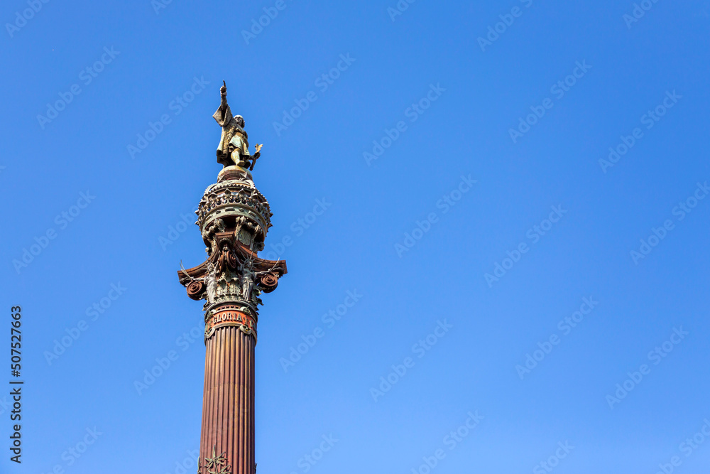 The Columbus Monument in Barcelona, Spain.