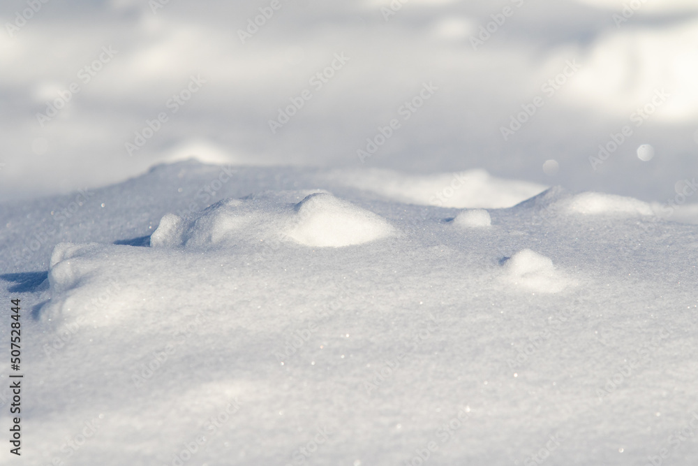 Snow ice, blizzard, snowy background.