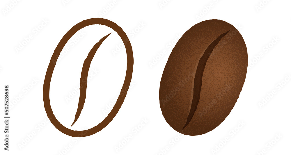 Fototapeta premium Vector illustration of emblem for coffee shop with coffee bean