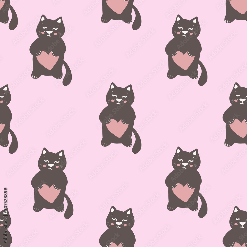Obraz premium seamless pattern with cats