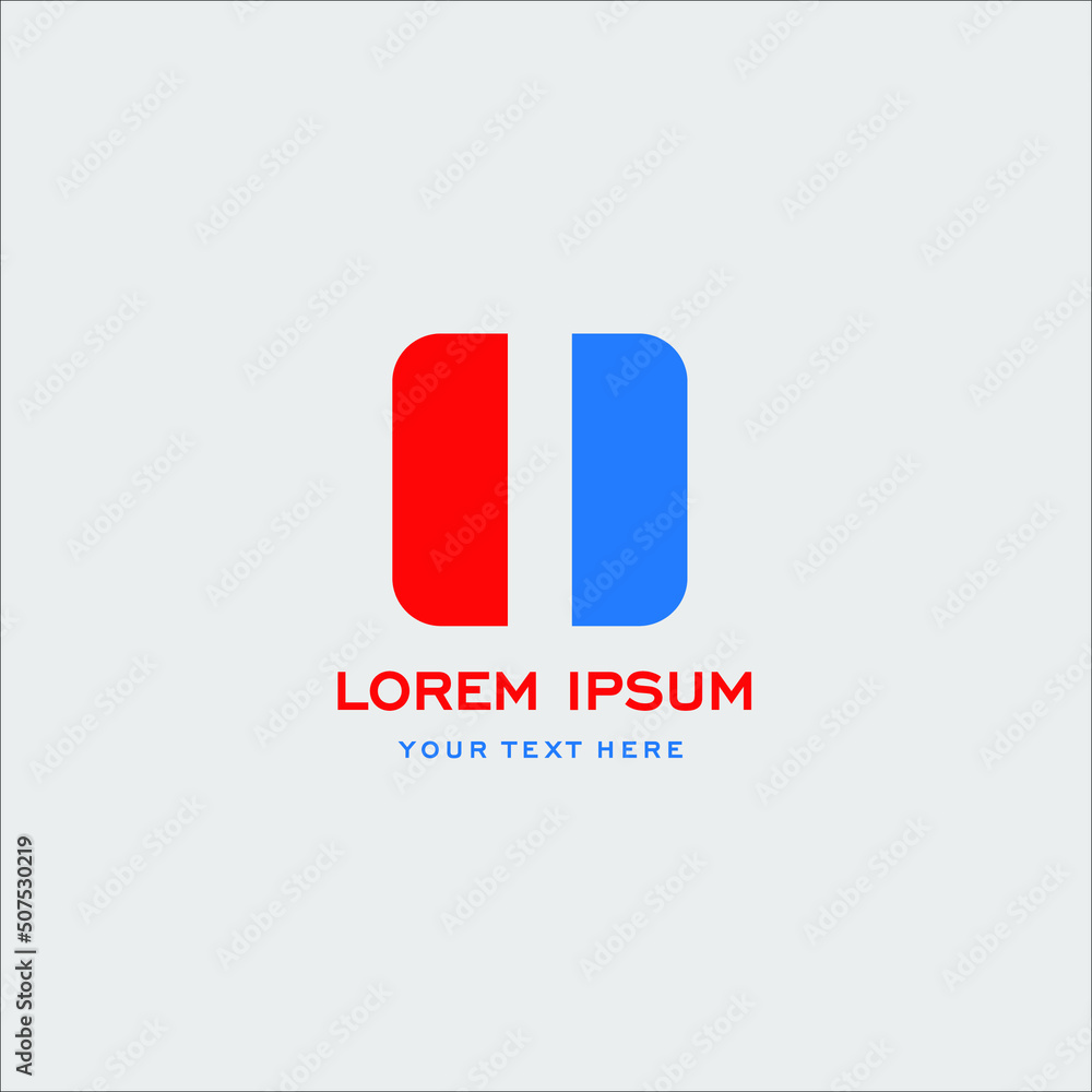 Letter I business corporate logo. Simple and clean flat design of letter I in blue and red color vector logo template. Letter I business corporate logo. Simple and clean flat design of letter I in blue and red color vector logo template.