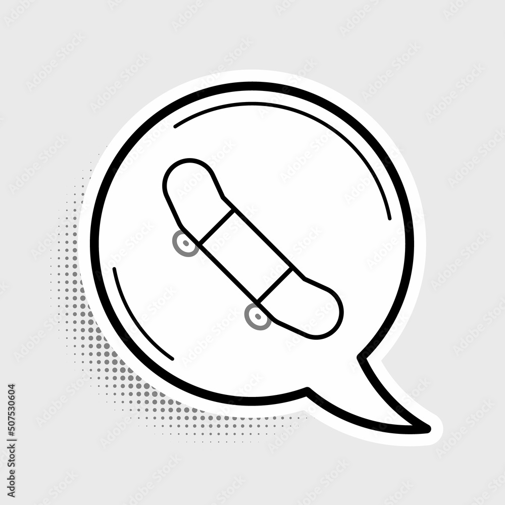 Line Skateboard trick icon isolated on grey background. Extreme sport. Sport equipment. Colorful outline concept. Vector Line Skateboard trick icon isolated on grey background. Extreme sport. Sport equipment. Colorful outline concept. Vector