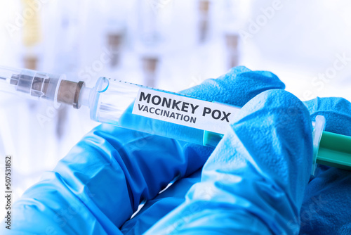 Canvas Print a monkey pox vaccination concept
