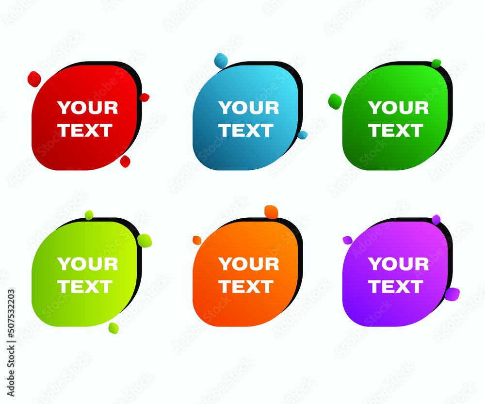 set of colorful labels