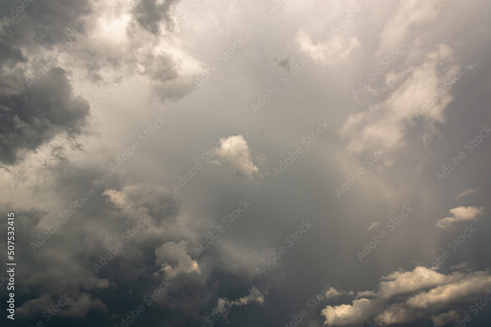 Dark clouds before storm and rain.