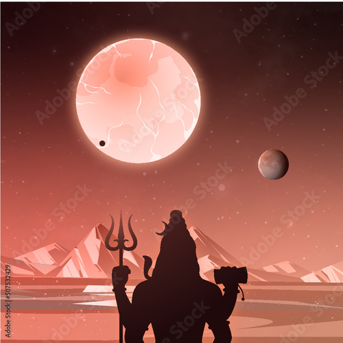 SciFi concept art of shiva on Shivaratri