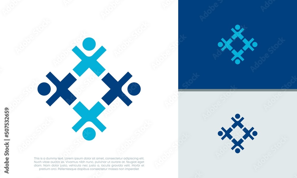 Obraz premium Human Resources Consulting Company, Global Community Logo. Social Networking logo designs. 