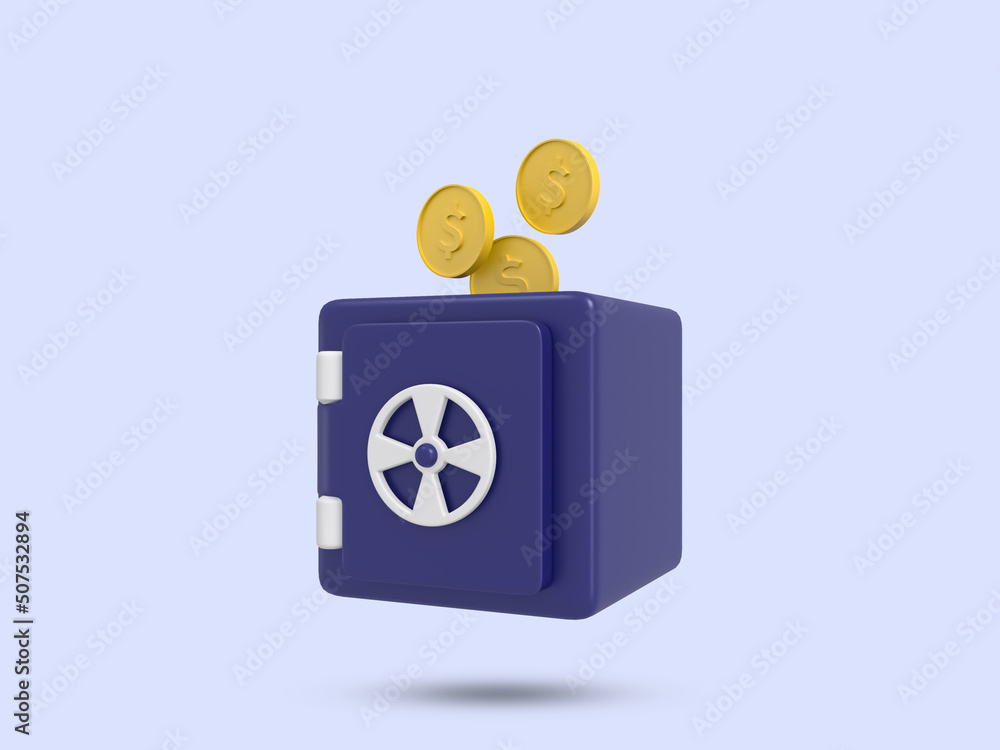 Money coin vault 3D Icon. Blue color money vault symbol. Finance Icon 3D rendered illustration. 3D Lock Vault icon in minimal design. Finance vault symbol on white background. 3D rendered illustration Money coin vault 3D Icon. Blue color money vault symbol. Finance Icon 3D rendered illustration. 3D Lock Vault icon in minimal design. Finance vault symbol on white background. 3D rendered illustration