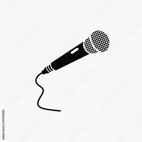 Microphone icon, logo isolated on white background