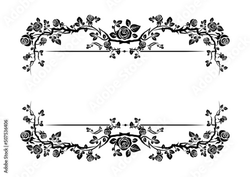 Frame with roses with place for text