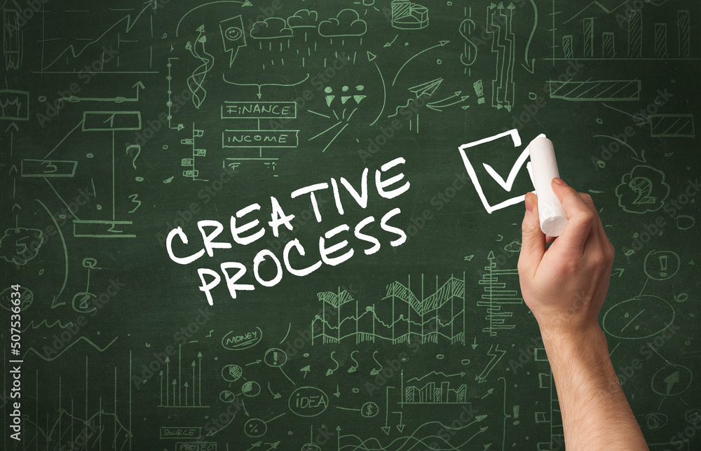 Hand drawing new business concept Hand drawing new business concept