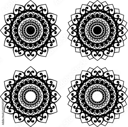 Stylized ornamental mandala vector set