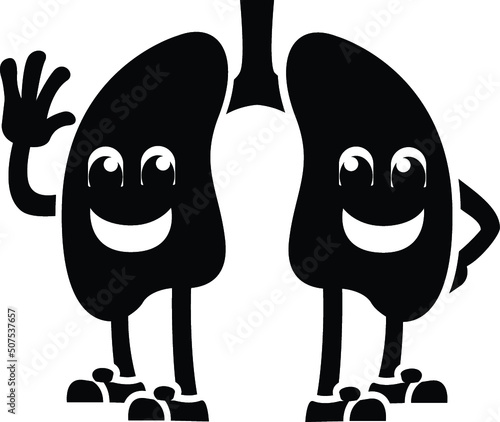 Cartoon Lungs Breathing Human Organ Body Organs Healthy Living Life Cancer Breathing Breath