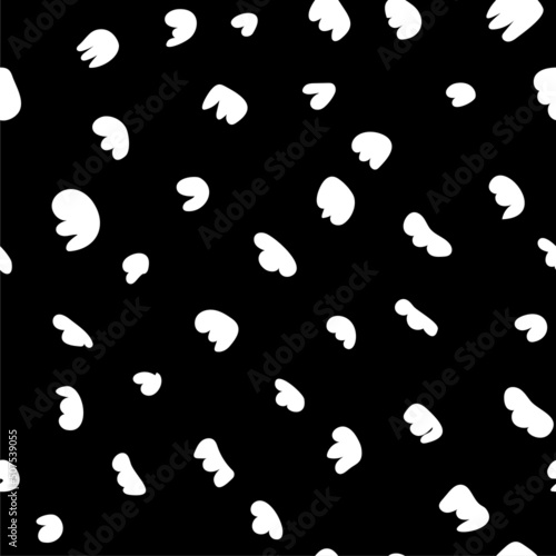 Cute simple black texture from abstract white clouds on a square background