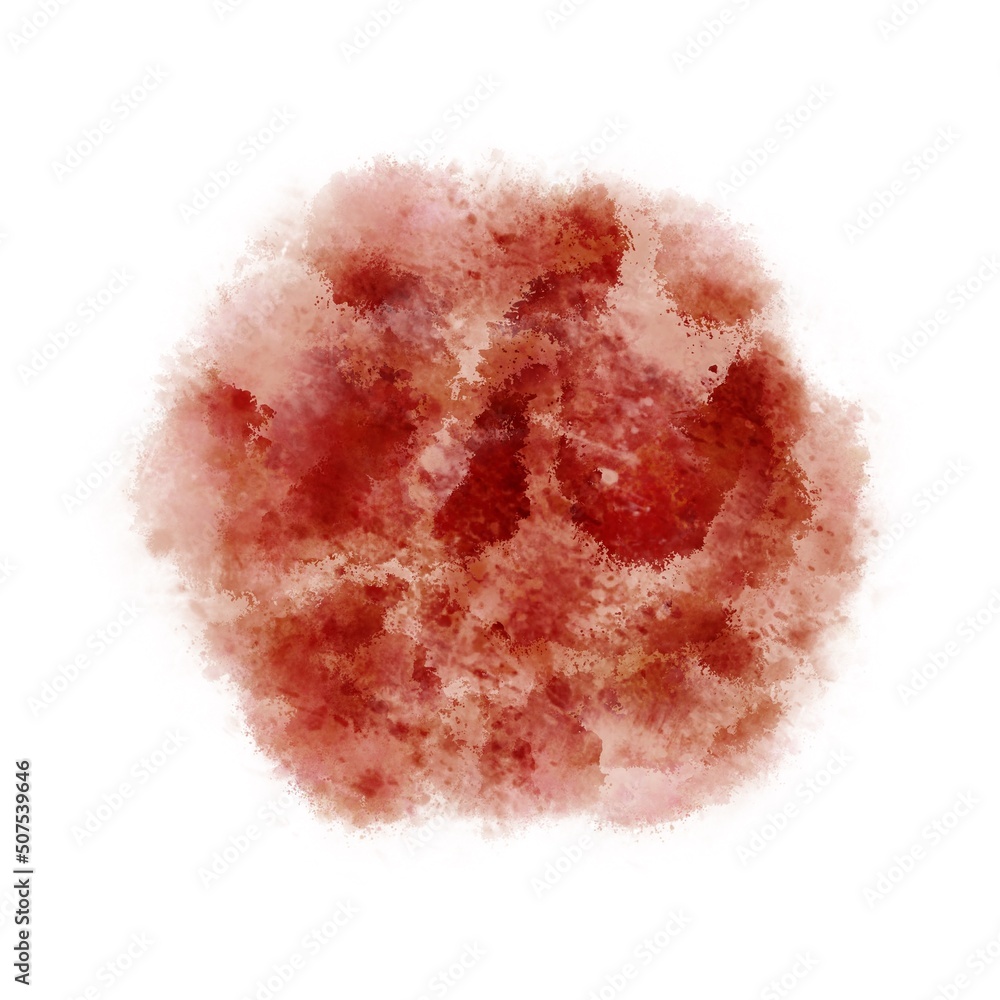 Abstract orange spot, colored smoke on a white background