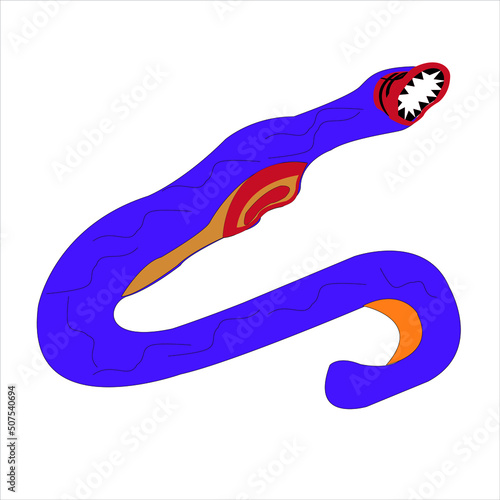 Animal parasito Necator Americanus o Necator Duodenale  Verme o gusano cilindrico nematodo