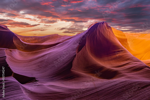 Antelope Canyon Arizona USA - abstract background texture sandstone walls.