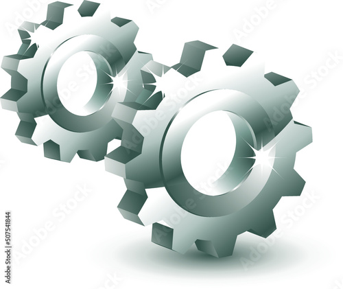3d gear vector mechanical icon editable eps 10