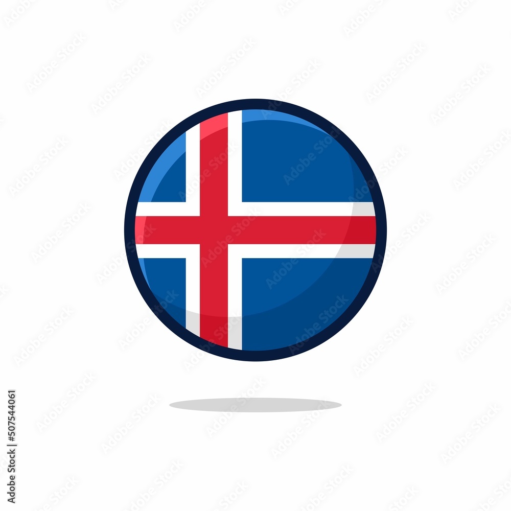 Iceland Flag Icon. Iceland Flag flat style isolated on a white background - stock vector. Iceland Flag Icon. Iceland Flag flat style isolated on a white background - stock vector.