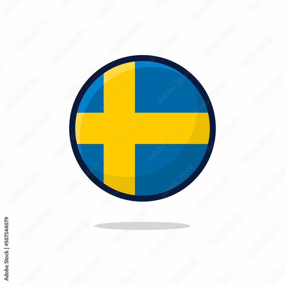 Sweden Flag Icon. Sweden Flag flat style isolated on a white background - stock vector. Sweden Flag Icon. Sweden Flag flat style isolated on a white background - stock vector.