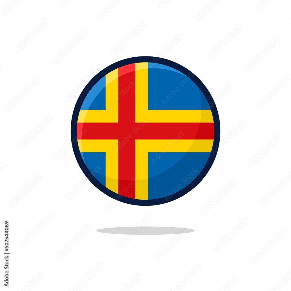 Åland Flag Icon. Åland Flag flat style isolated on a white background - stock vector. Åland Flag Icon. Åland Flag flat style isolated on a white background - stock vector.