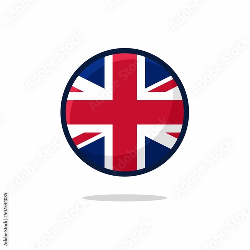 United Kingdom Flag Icon. United Kingdom Flag flat style isolated on a white background - stock vector.