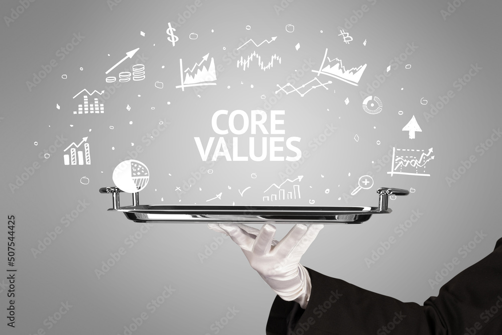Waiter serving business idea concept Waiter serving business idea concept