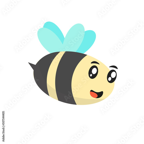 Cheerful, mischievous, cartoon bee. vector illustration