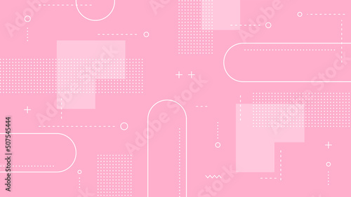 Modern Abstract Background with Retro Memphis Elements and Pastel Pink Color