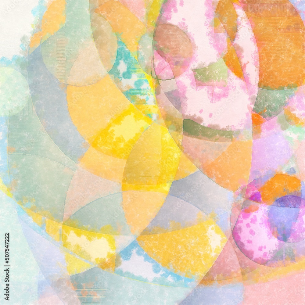 Fototapeta premium Digital render watercolor-style geometric shapes patterns backdrops authentic styled texted paper backdrop paint