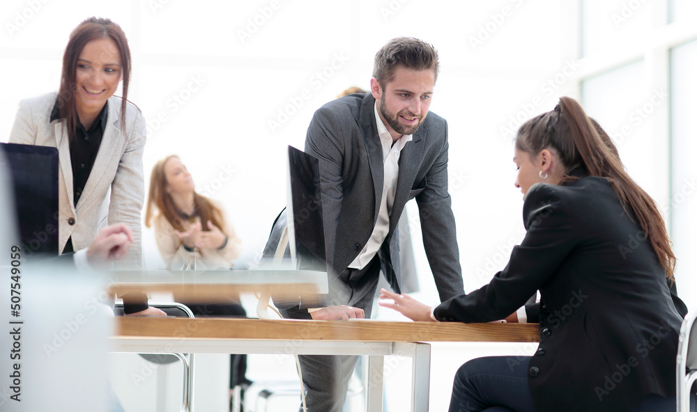 business team works in a modern office. business team works in a modern office.