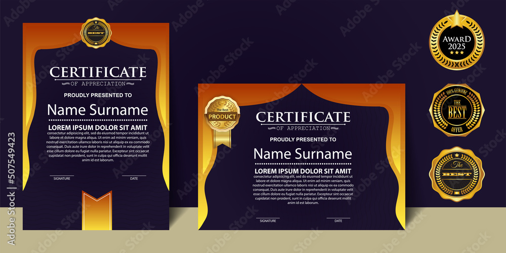 Modern Design Certificate layout concept. Simple elegant and luxurious ...