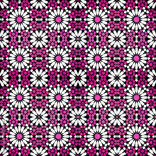 Andalusian style islamic ceramic tiles seamless pattern