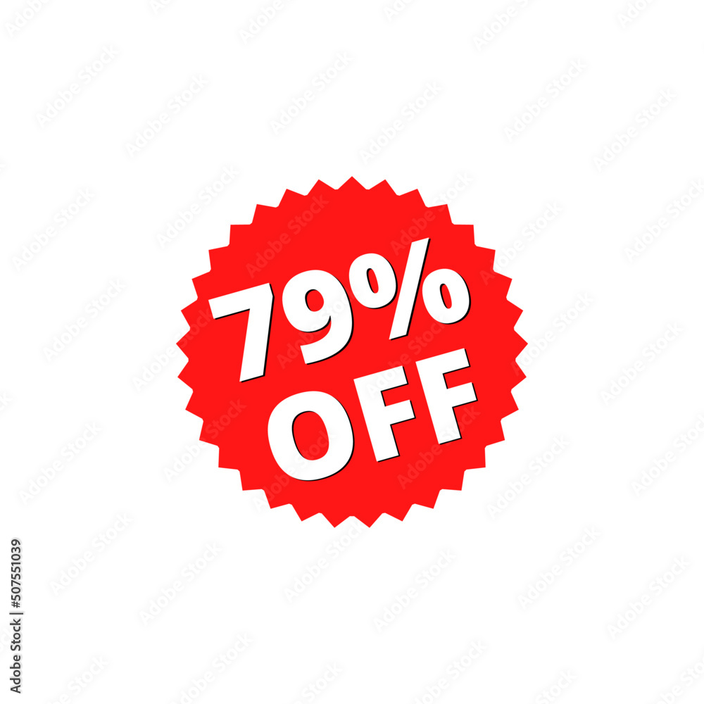 79% off with red sticker design. online discount template 79% off with red sticker design. online discount template