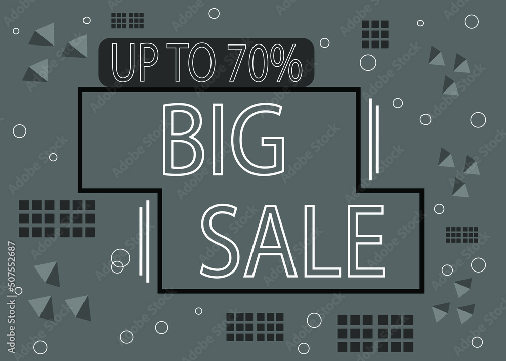 Big sale 70% off template special offer. 70 percent in white.
