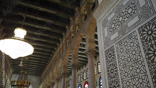 Damascus, Syria -May, 2022: Inside the Umayyad Mosque, also known as the Great Mosque of Damascus