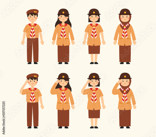 set of Indonesian scout