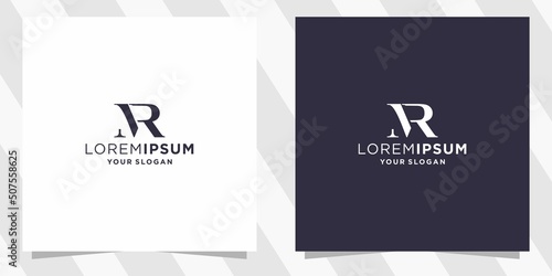 letter mr logo with minimal design photo