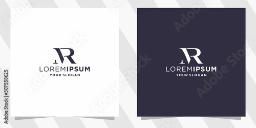 letter mr logo with minimal design