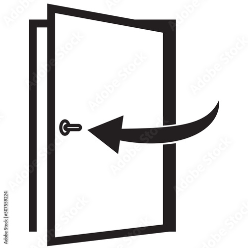 keep door closed icon on white background. keep door closed symbol. flat style.