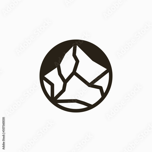 Stone icon logo vector illustration