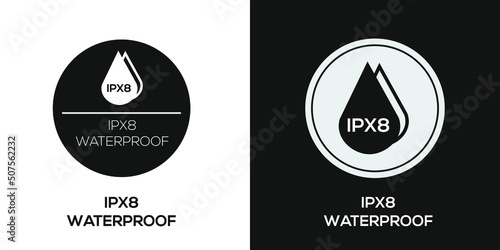 Creative (waterproof IPX8) Icon, Vector sign.