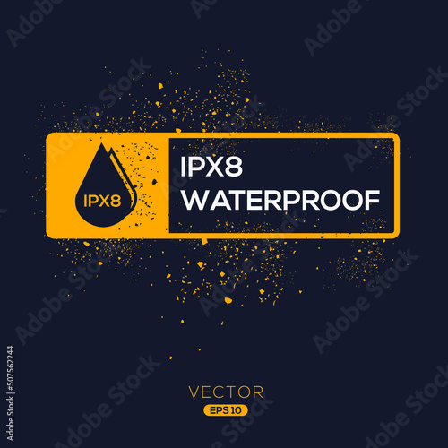Creative (waterproof IPX8) Icon, Vector sign.