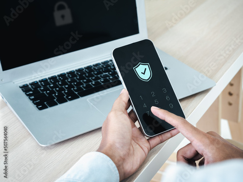 Fotografie Two factor authentication or 2FA concept