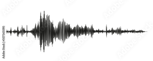 Seismograph measurement or lie detector graph. Seismic measurements with data record. Vector illustration isolated in white background