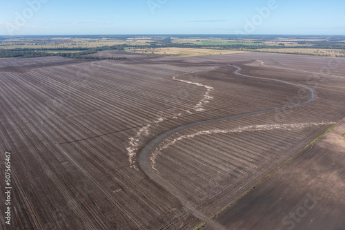 flood waters on farm land between Condamine and Miles in central Queensland , Australia. photo