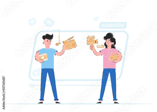 The concept of blogging or vlogging. Good for websites, apps and presentations.