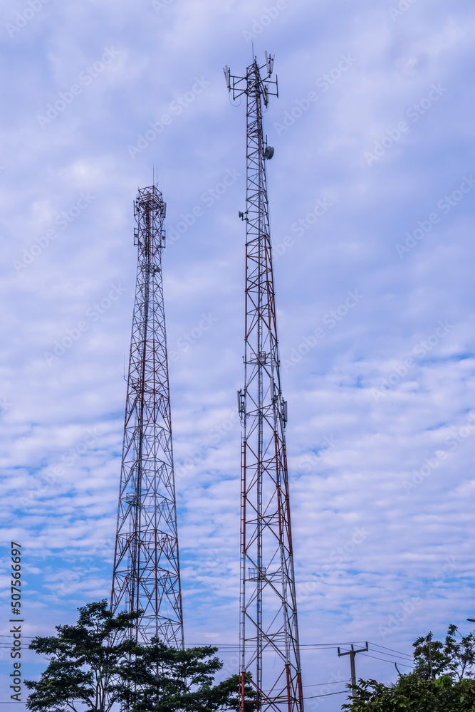 telecommunication tower in the sky telecommunication tower in the sky